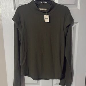 We The Free Forest Green Ribbed Top